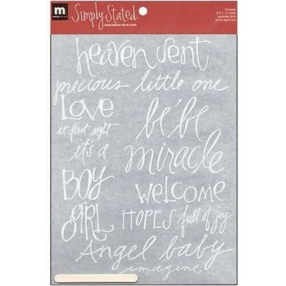 Making Memories Rub-On‎ Baby Words Embellishments Scrapbooking Cards